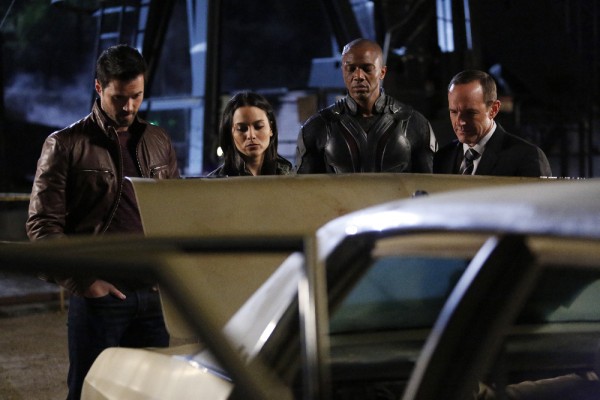 BRETT DALTON, MAYA STOJAN, J. AUGUST RICHARDS, CLARK GREGG from  "The Frenemy of My Enemy"  on "Marvel's Agents of S.H.I.E.L.D.," TUESDAY, APRIL 21 on ABC (ABC/Kelsey McNeal) 