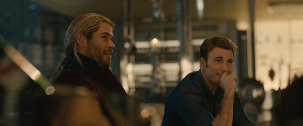 Marvel's Avengers: Age Of Ultron. L to R: Thor (Chris Hemsworth) and Steve Rogers/Captain America (Chris Evans) | Photo credit: Marvel 