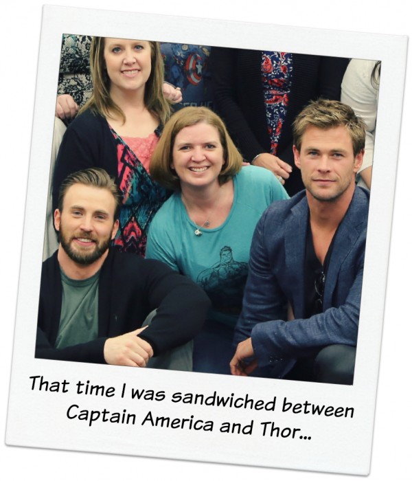 Chris and Chris sandwich #AvengersEvent