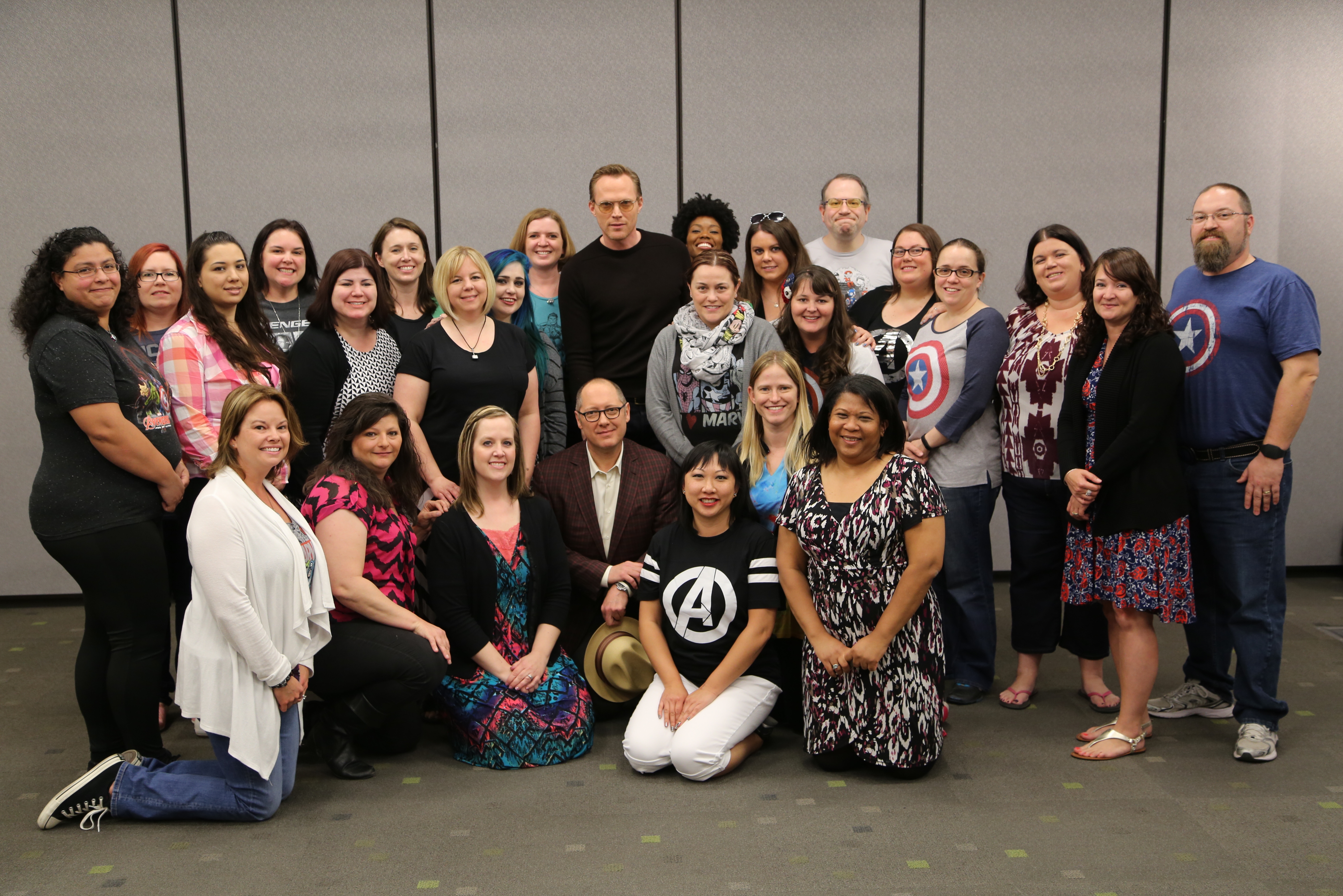 Paul Bettany and James Spader with the #AvengersEvent bloggers |Photo courtesy of Disney