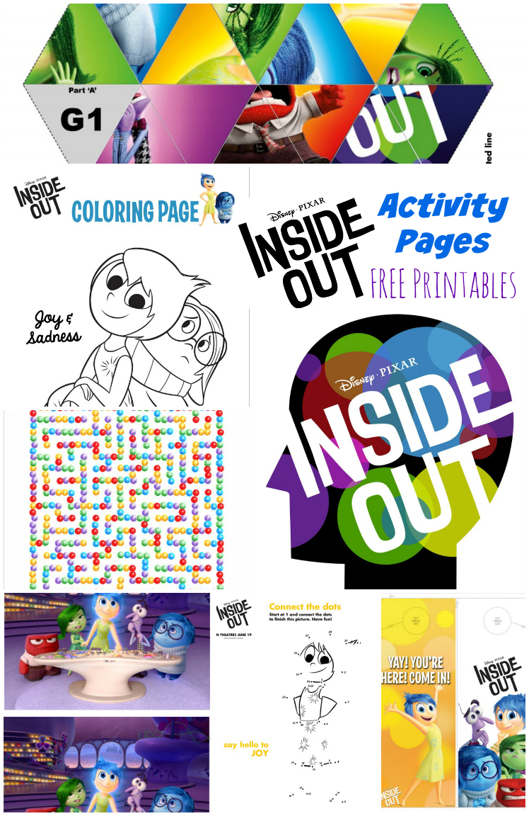 Disney Pixar Inside Out Activity Pages