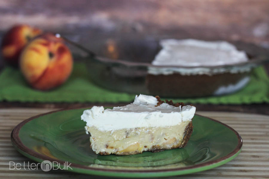 Peaches and Cream Icebox Pie with Gingersnap Crust