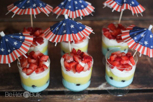 Red, white and blue patriotic pudding