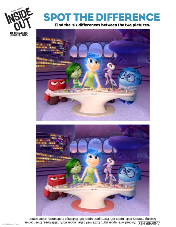 Inside Out Spot the Difference