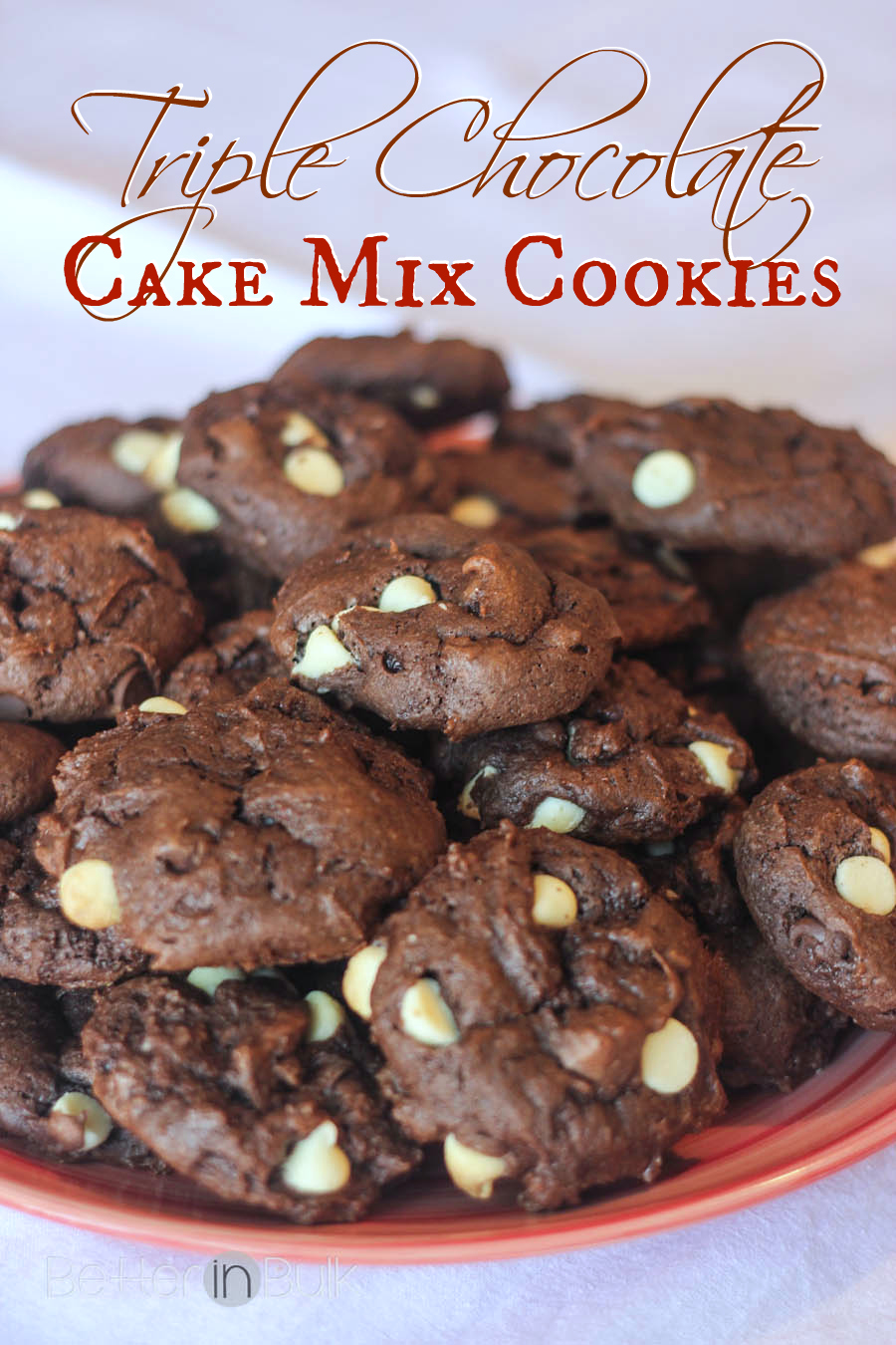 triple chocolate cake mix cookies