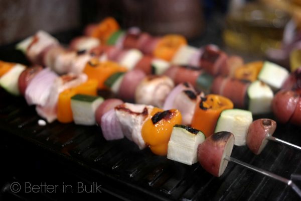 15-minute grilled kabobs - these are so easy and so good, and best of all, everyone can customize their kabob with the things they like the best! As a mom, I LOVE meals like this because it means everyone finishes their food!