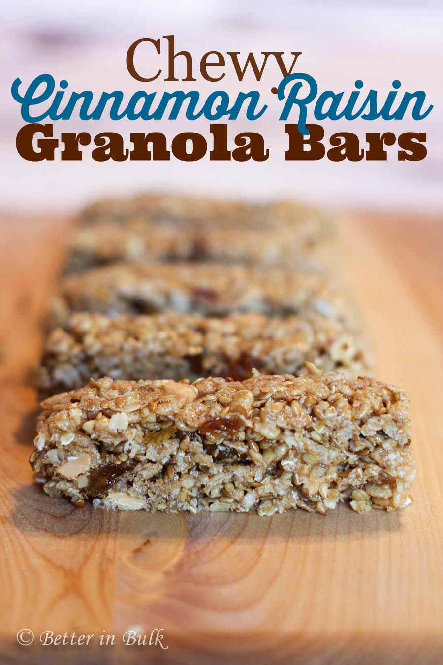 Chewy cinnamon raisin granola bars recipe by Better in Bulk