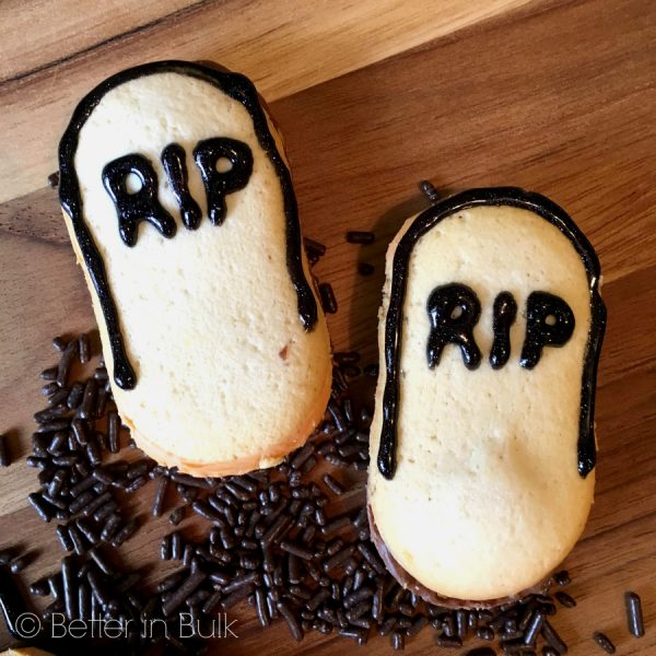 Ghosts in a Graveyard Pudding Cups Halloween recipe RIP cookies by Better in Bulk