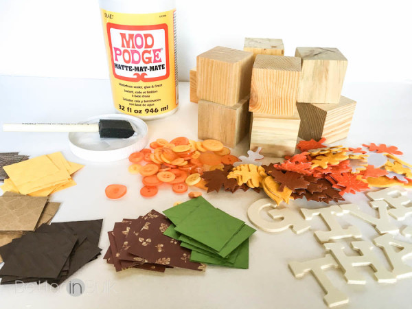 Thanksgiving Craft Give Thanks Wooden Blocks by Better in Bulk