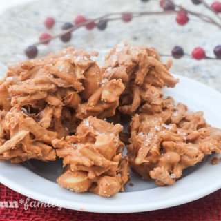 Salted Maple Cashew Haystacks no-bake recipe by Food Fun Family