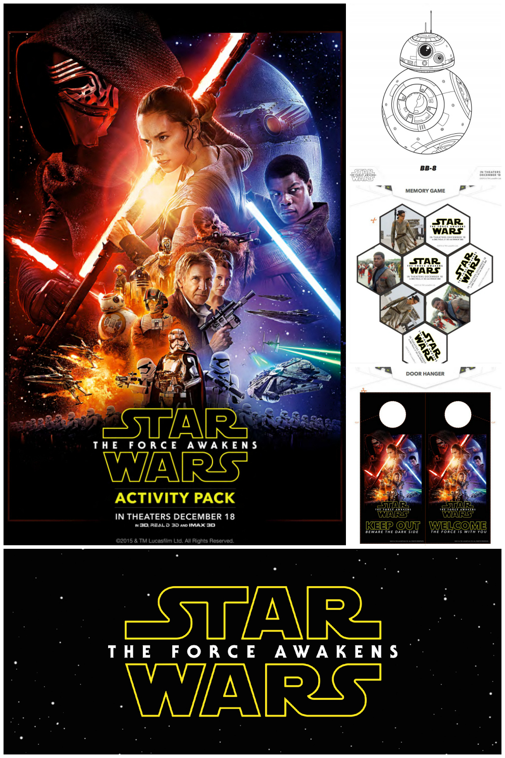 Star Wars The Force Awakens Activity Pack - games coloring pages and more