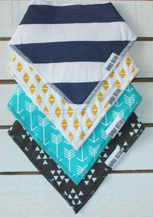 Bamboo Button boys baby bandanas