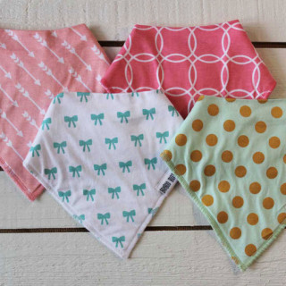 Bamboo Button girls baby bandanas