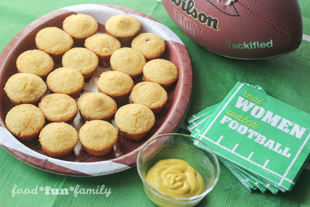 Game Day Mini Corn Dog Muffins Beef Lit'l Smokies Sausages Recipe from Food Fun Family