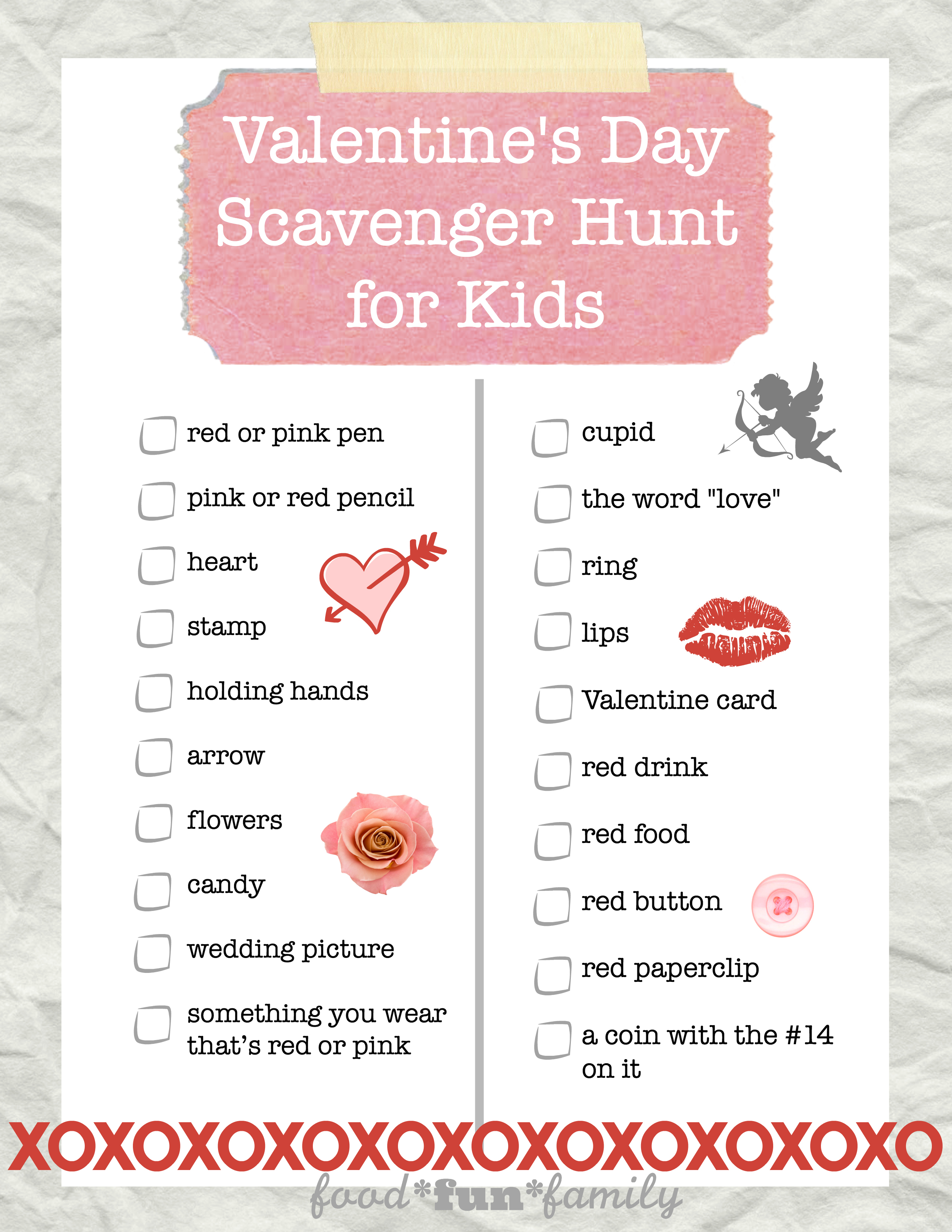 Valentine s Day Scavenger Hunt Printable For Kids