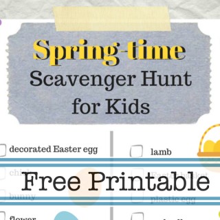 Free printable Spring Time Scavenger Hunt for kids