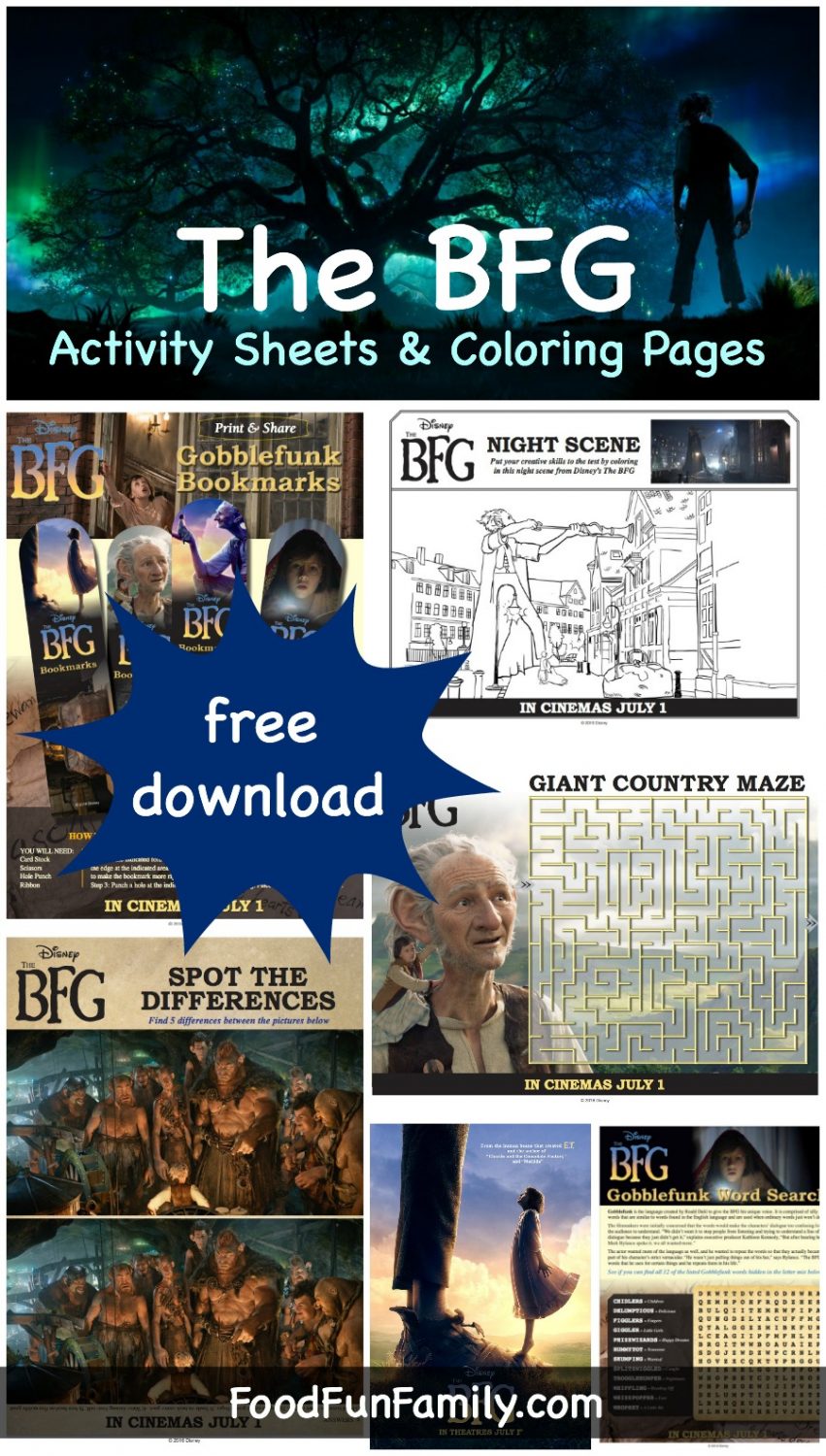 Disney's The BFG Activity sheets and Coloring pages - free printables for kids!