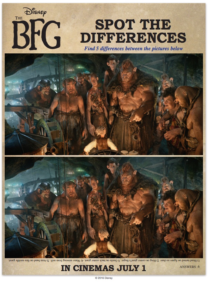 The BFG spot the difference