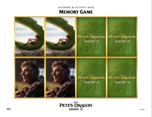 Pete's Dragon memory game