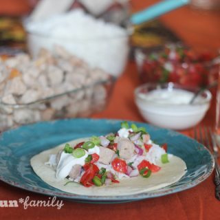 Marinated pork tacos with fresh pico de gallo - an easy family meal that is ready in less than 30 minutes