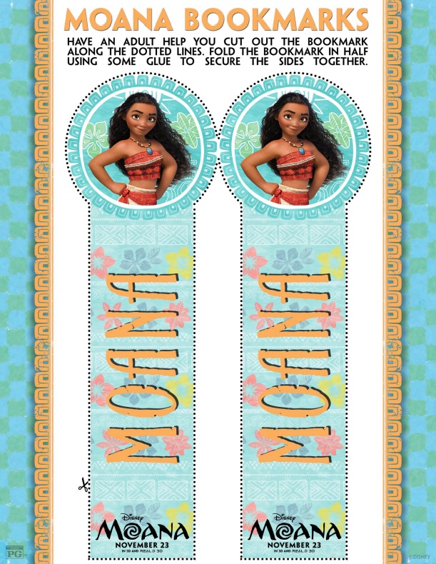 Moana bookmarks