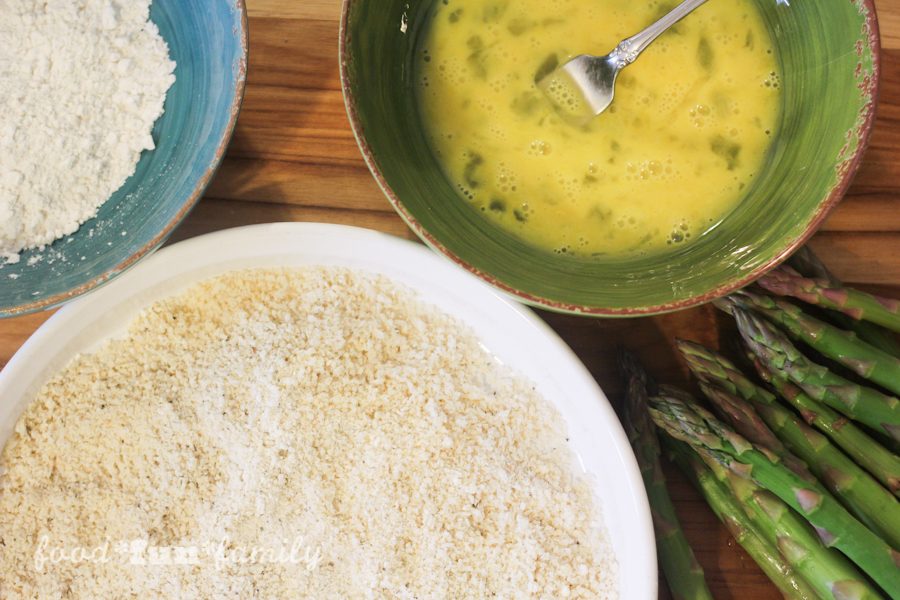 Baked Asparagus Fries with Kikkoman panko bread crumbs