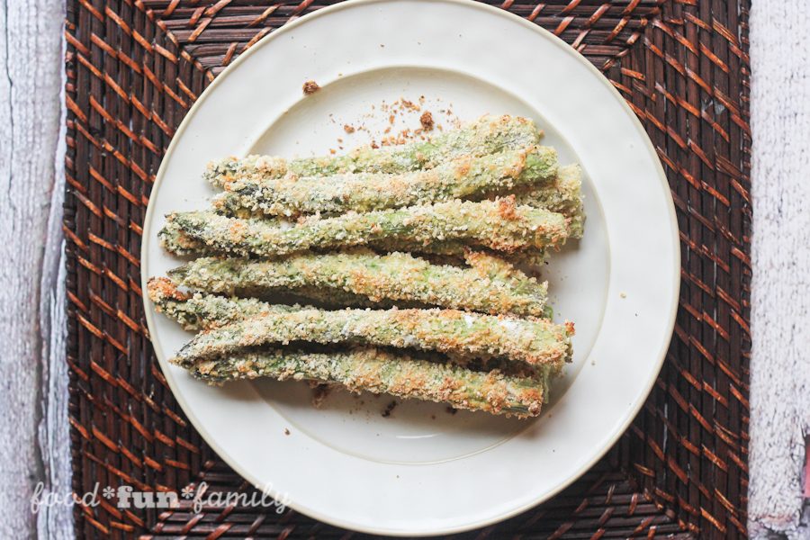 Baked Asparagus Fries with Kikkoman panko bread crumbs