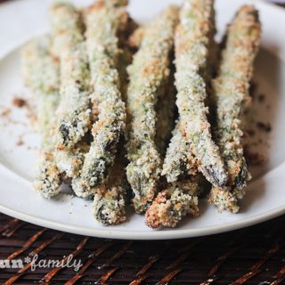 Baked Asparagus Fries with Kikkoman panko bread crumbs