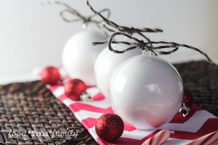 DIY Peppermint Bath Bomb Ornaments from Food Fun Family - a fun homemade bath and beauty product that is perfect for Christmas gifts