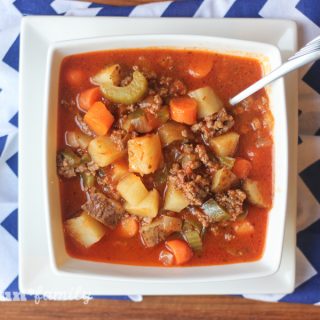 Instant Pot vegetable beef soup - a quick and easy dinner that is both full of flavor and ready in 30 minutes!