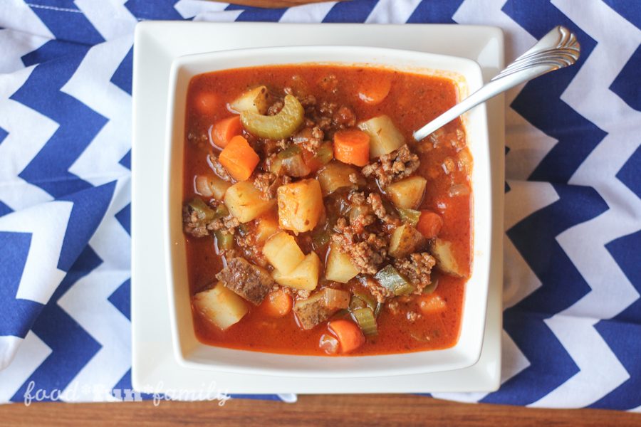 Instant Pot vegetable beef soup - a quick and easy dinner that is both full of flavor and ready in 30 minutes!