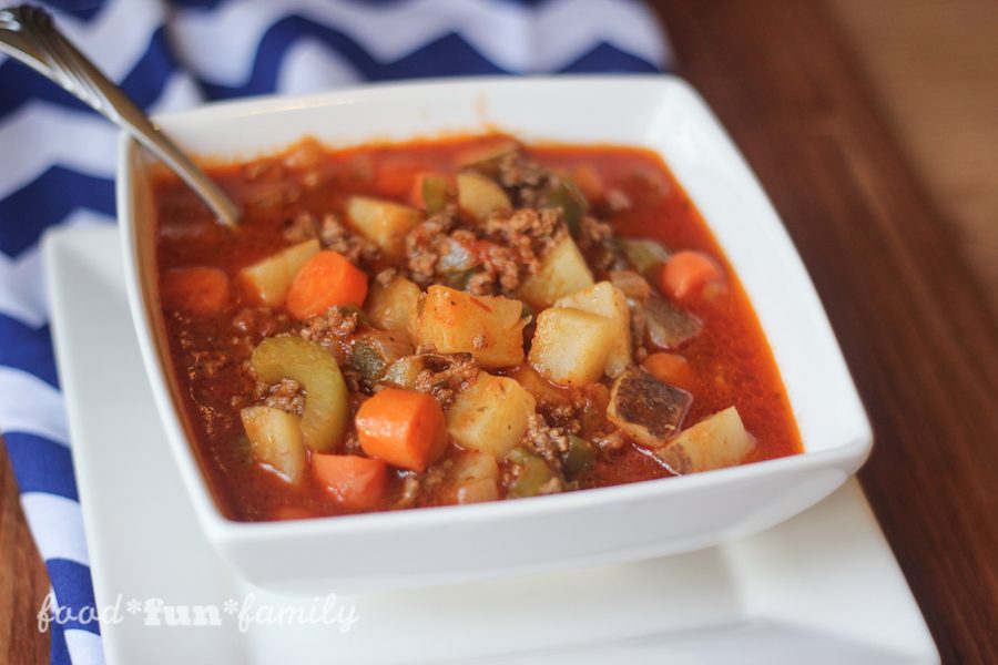 Instant Pot vegetable beef soup - a quick and easy dinner that is both full of flavor and ready in 30 minutes!