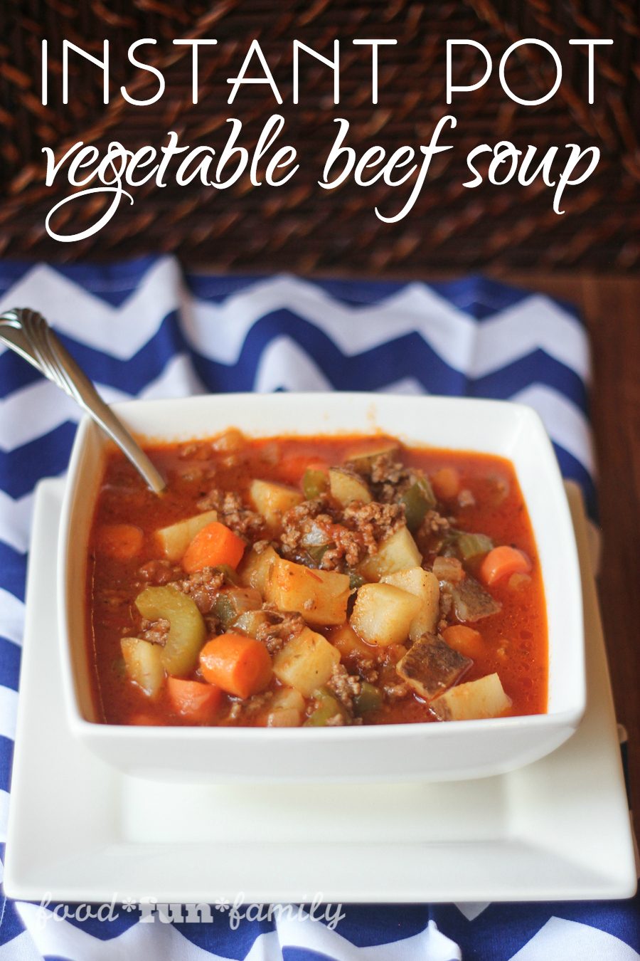 Instant Pot vegetable beef soup - a quick and easy dinner that is both full of flavor and ready in 30 minutes!