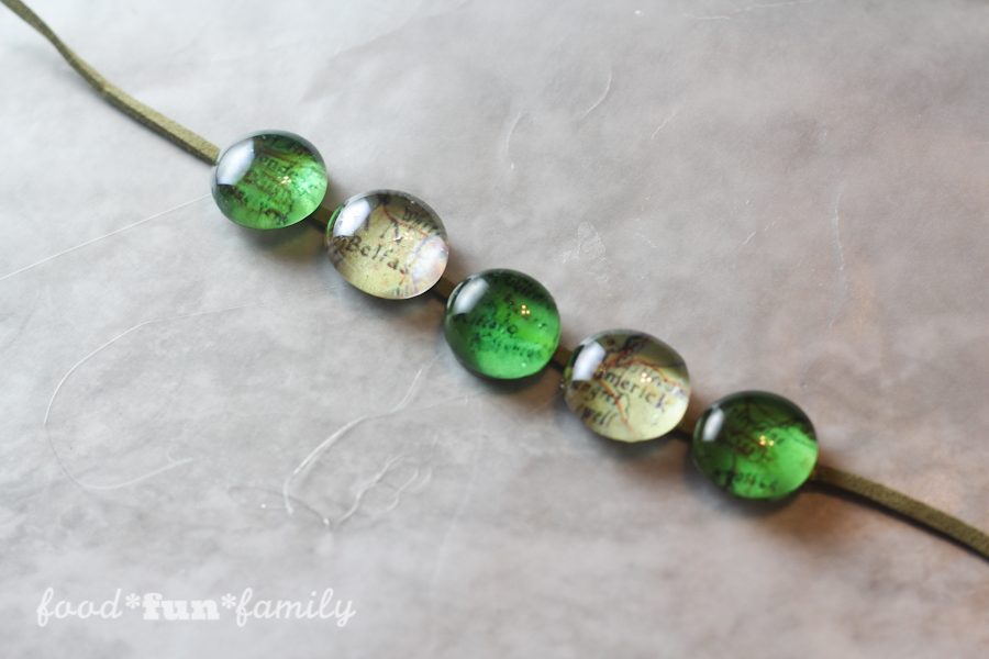 How to make a St. Patrick's Day glass map necklace from Food Fun Family