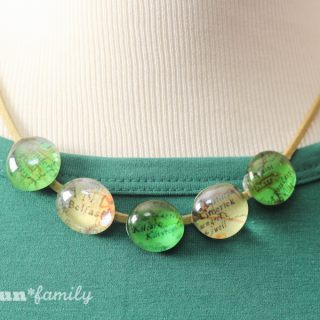 How to make a St. Patrick's Day glass map necklace from Food Fun Family