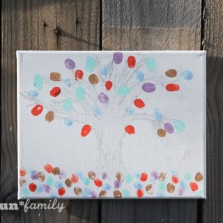 DIY Thumbprint tree canvas craft for Mother's Day from Food Fun Family