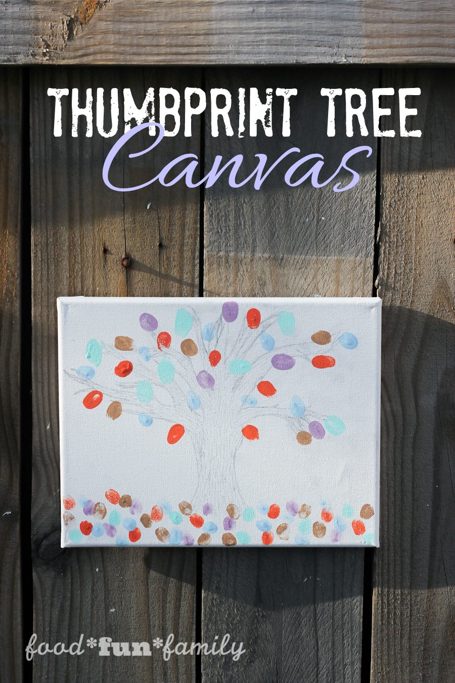 DIY Thumbprint tree canvas craft for Mother's Day from Food Fun Family