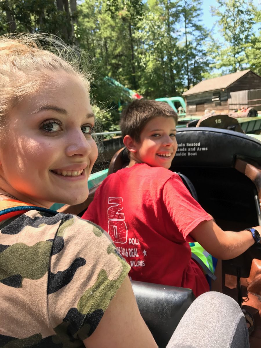 Cooling off on the Shenandoah Lumber Company Log Ride