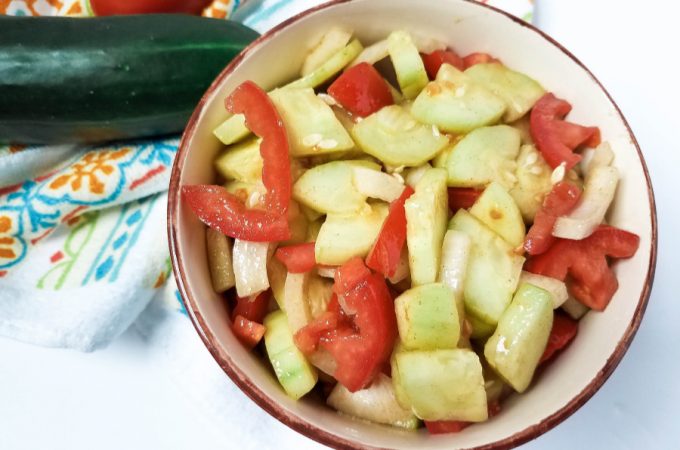 Garden-fresh Cucumber tomato salad